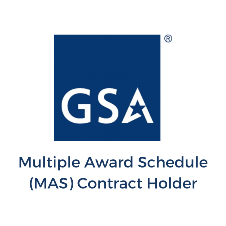 GSA logo with text reading Multiple Award Schedule (MAS) Contract Holder