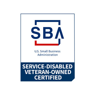 SBA logo indicating Service-Disabled Veteran-Owned Small Business certification status.