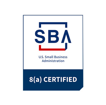 SBA 8(a) Certified logo representing U.S. Small Business Administration minority-owned status